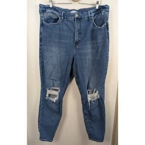 Good American Plus Size 20 Jeans Distressed Denim 28" Inseam Skinny